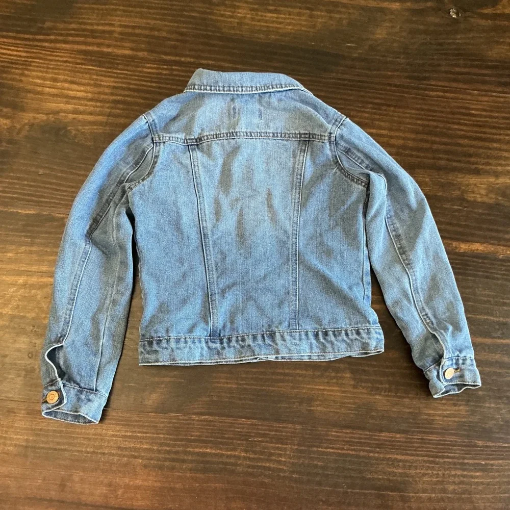 Tommy Bahama Girls Denim‎ Jacket Size 8 Distressed Blue Jean Trucker KJK1030S